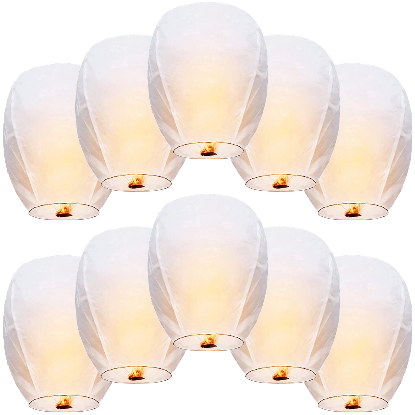 Nuluphu 20-Pack Chinese Memorial Sky Lanterns (White)