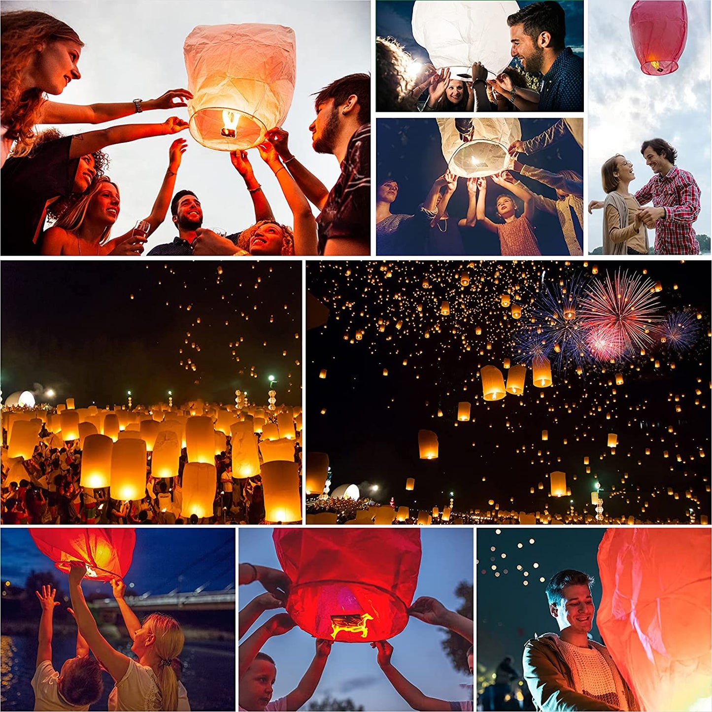 Nuluphu 20-Pack Chinese Memorial Sky Lanterns (Red)