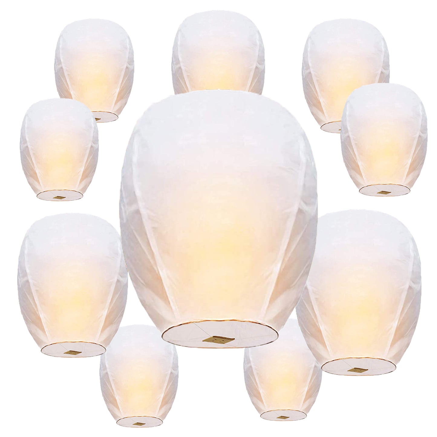 Nuluphu 10-Pack Chinese Memorial Sky Lanterns (White)