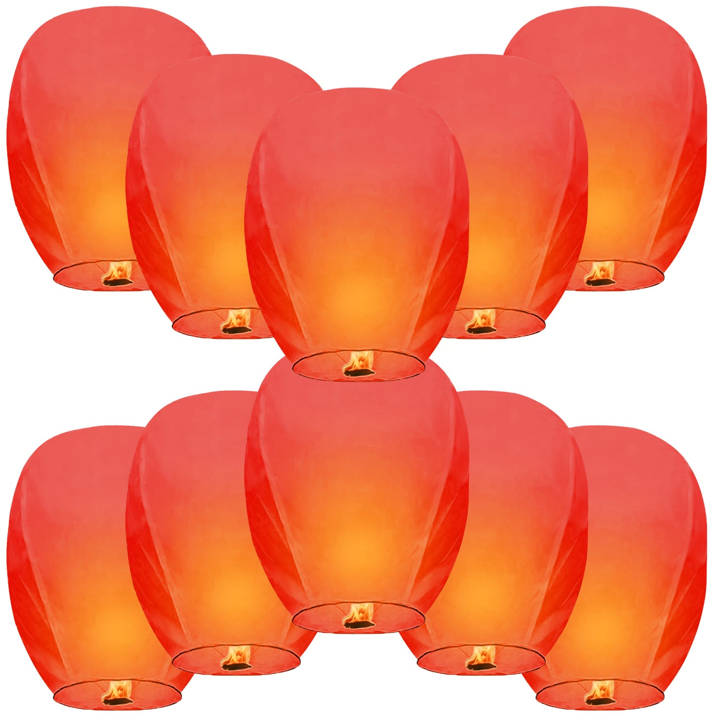 Nuluphu 10-Pack Chinese Memorial Sky Lanterns (White)