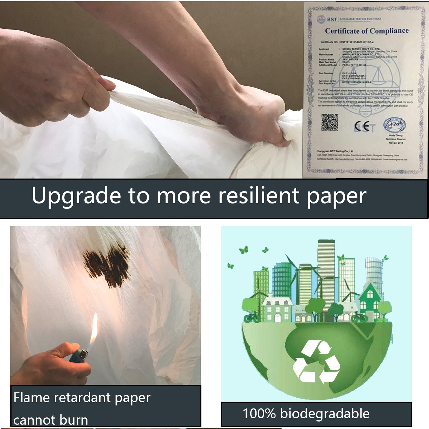 Nuluphu 10-Pack Chinese Memorial Sky Lanterns (White)