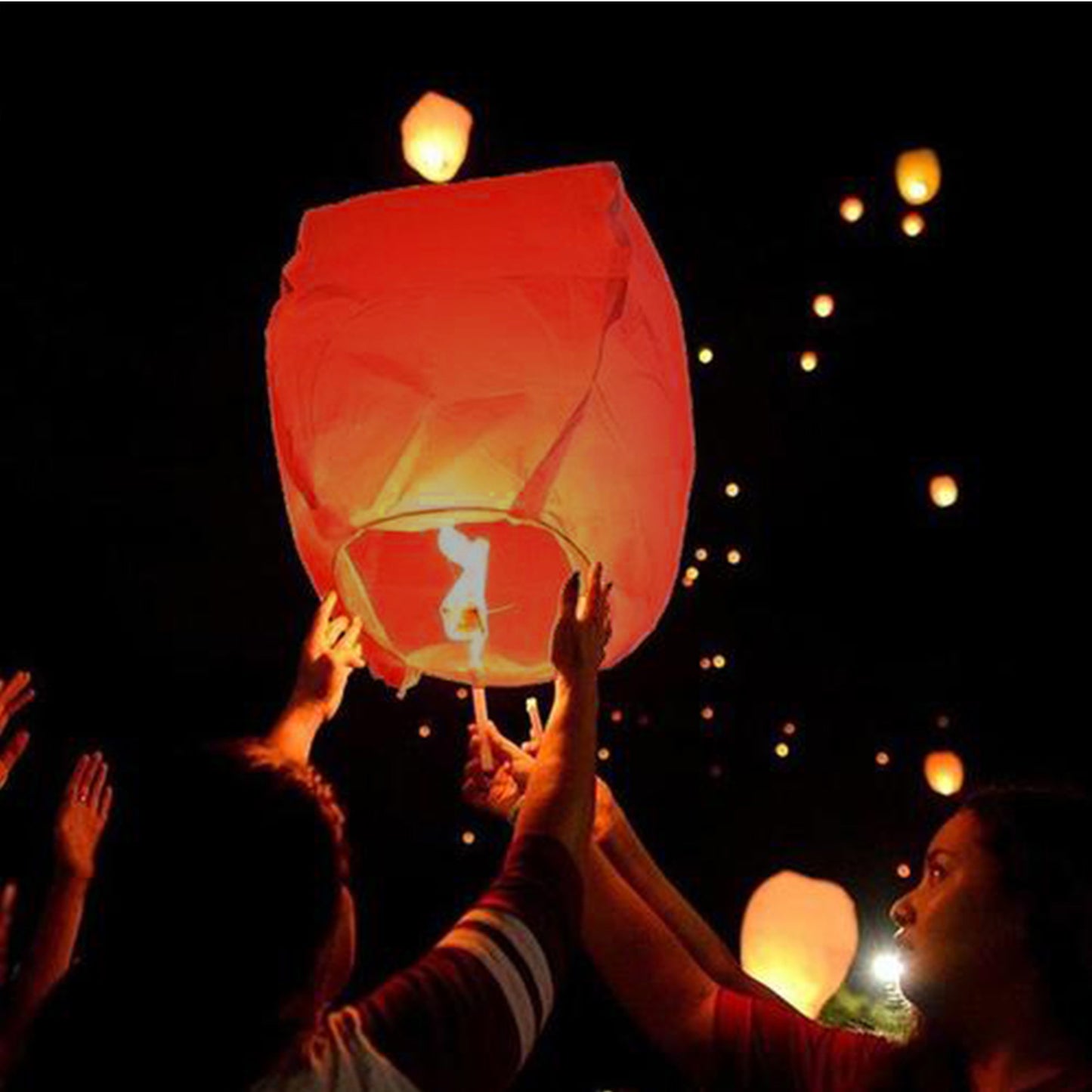 Nuluphu10-Pack Chinese Memorial Sky Lanterns(Red)