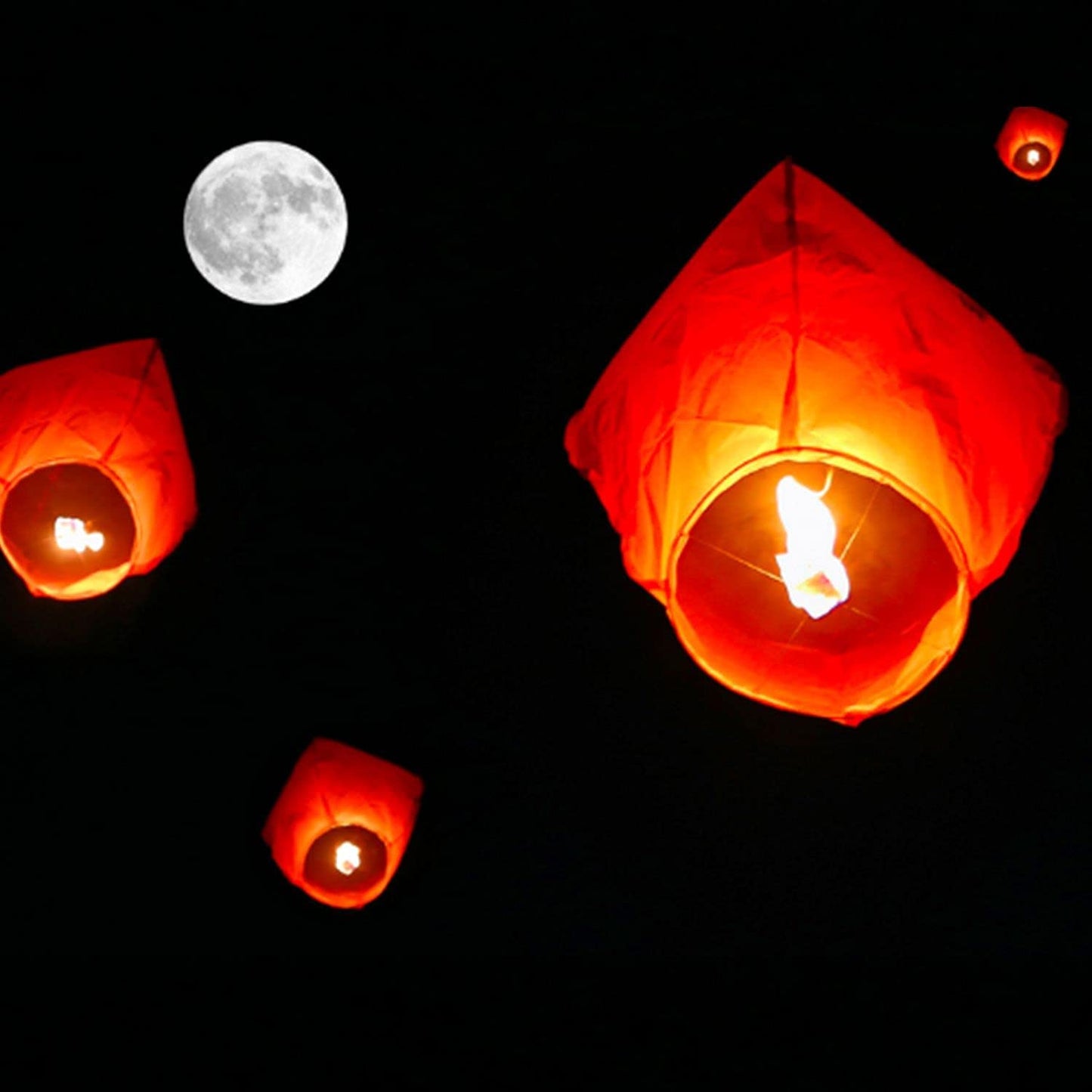 Nuluphu 20-Pack Chinese Memorial Sky Lanterns (Red)