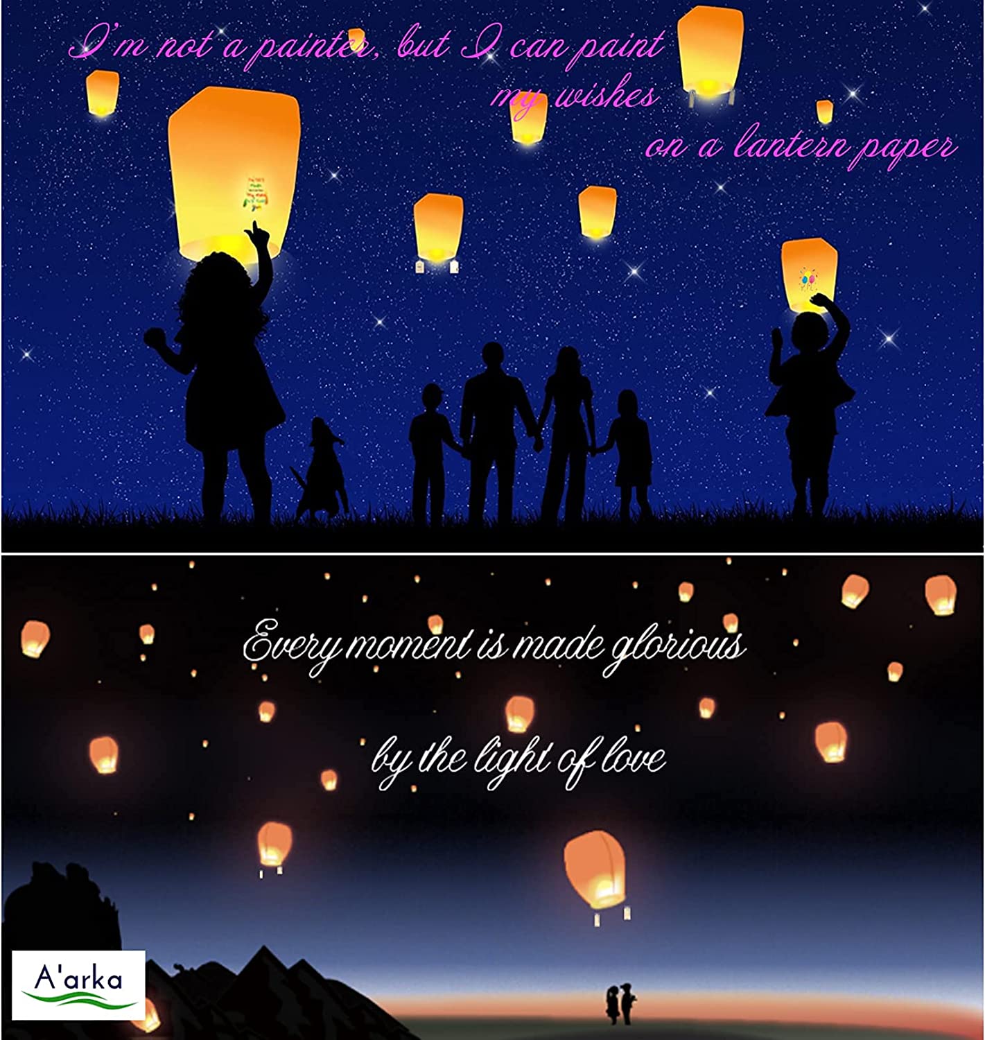 Nuluphu 10-Pack Chinese Memorial Sky Lanterns(multicolor)