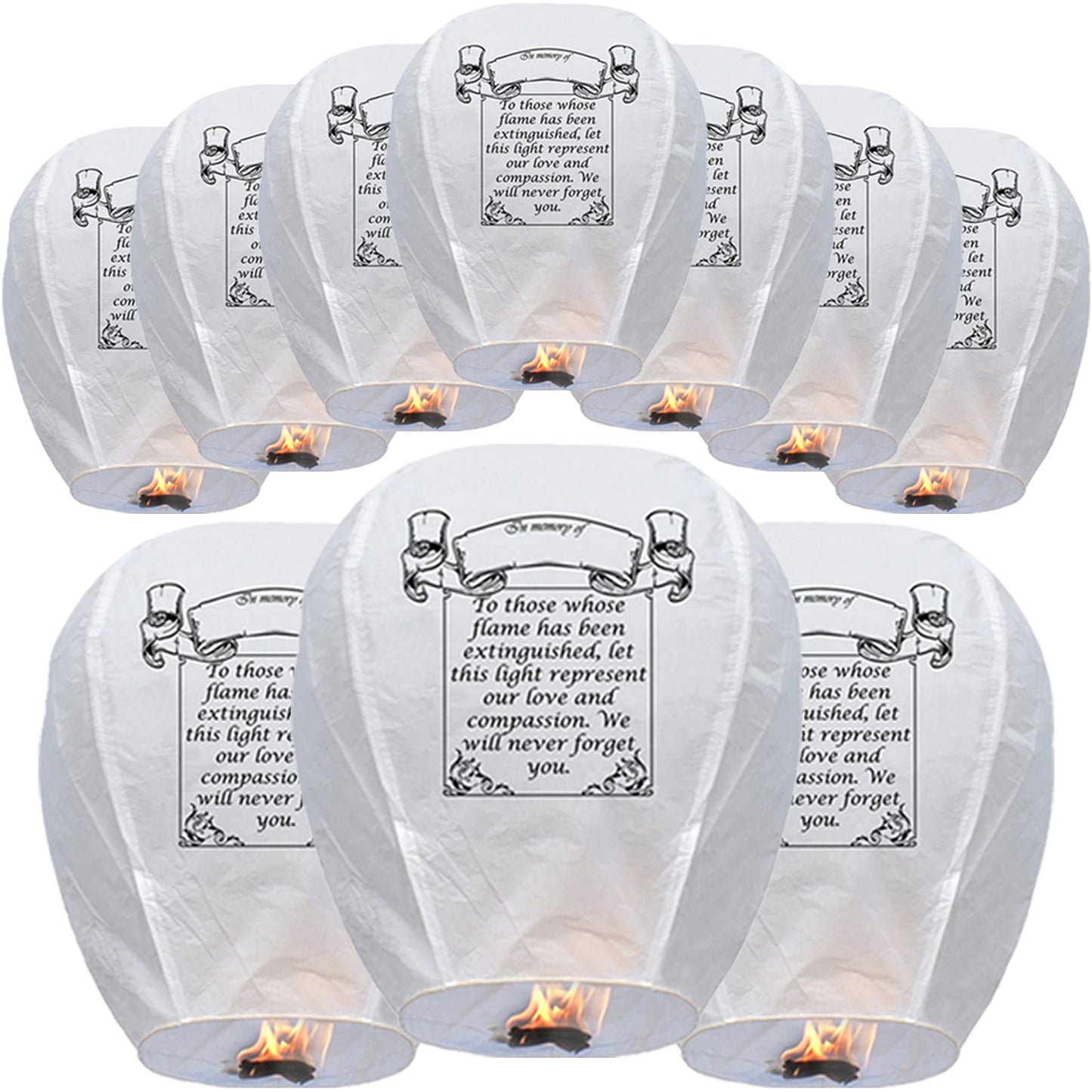 Nuluphu 10-Pack Chinese Memorial Sky Lanterns (White)